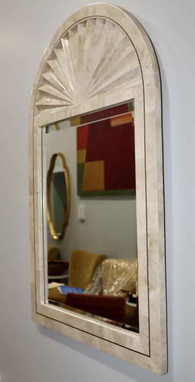 1990s Tessellated Stone Arched Wall Mirror