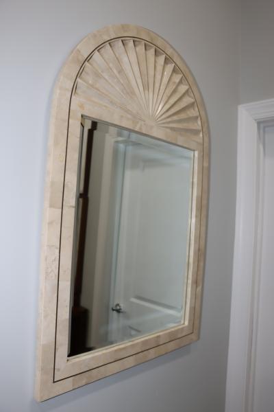 1990s Tessellated Stone Arched Wall Mirror