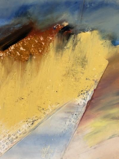 1993 Signed Abstract Expressionist Pebble Beach Mixed Media Painting