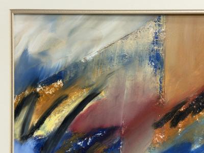 1993 Signed Abstract Expressionist Pebble Beach Mixed Media Painting