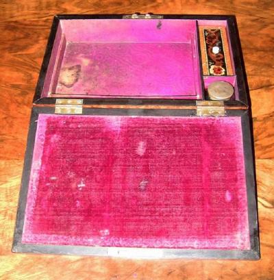 19C English Tunbridgeware Tabletop Stationary Box Micro Mosaic