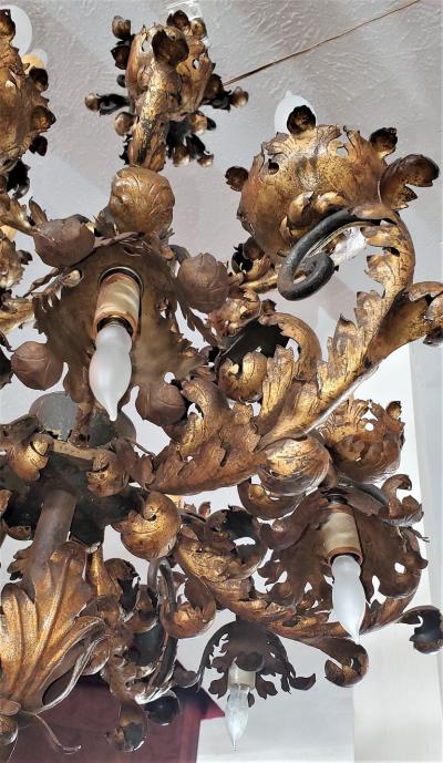 19C French Gilt Bronze 18 Branch Chandelier