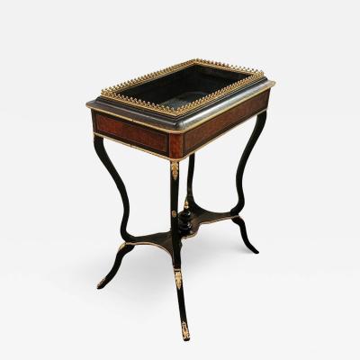 19C Napoleon III Ebony and Amboyna Jardiniere Stand