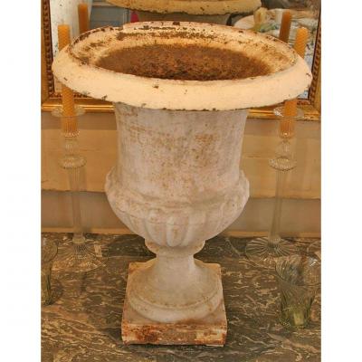 19TH C CAST IRON URN JARDINERE