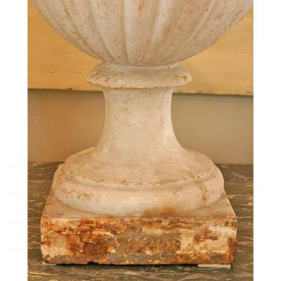 19TH C CAST IRON URN JARDINERE