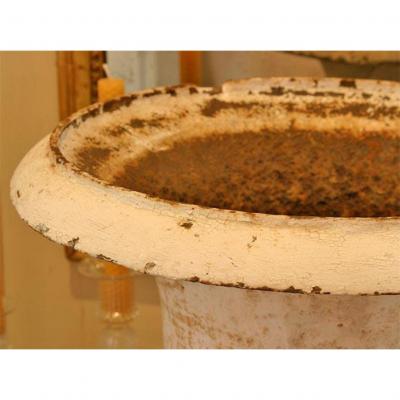 19TH C CAST IRON URN JARDINERE