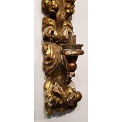 19TH C ITALIAN GILTWOOD APPLIQUES PAIR