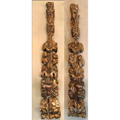 19TH C ITALIAN GILTWOOD APPLIQUES PAIR