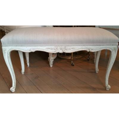 19TH C LOUIS XV PAINTED BENCH