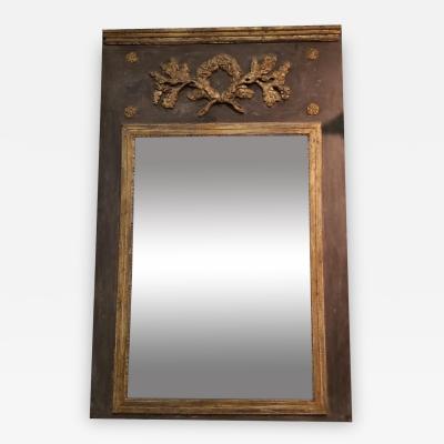 19TH C LOUIS XVI TRUMEAU MIRROR WITH ORIGINAL GLASS BACK