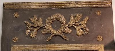 19TH C LOUIS XVI TRUMEAU MIRROR WITH ORIGINAL GLASS BACK