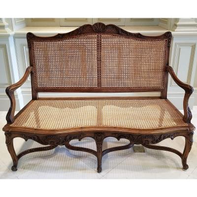 19TH C REGENCE CANED SETTEE