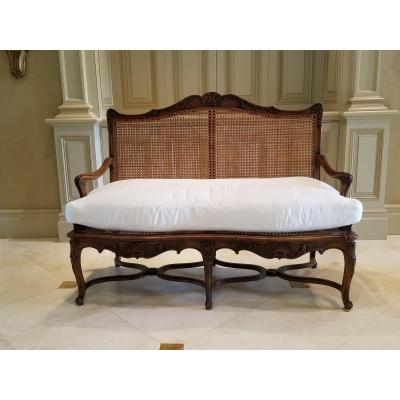 19TH C REGENCE CANED SETTEE