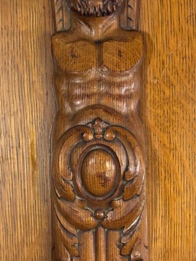 19TH CENTURY CARVED OAK TELAMON WALL PLAQUE