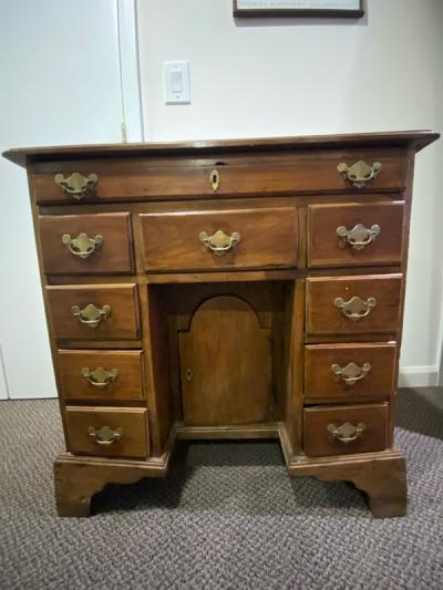 19TH CENTURY DIMINUTIVE CAPTAINS DESK WITH BRASS HARDWARE