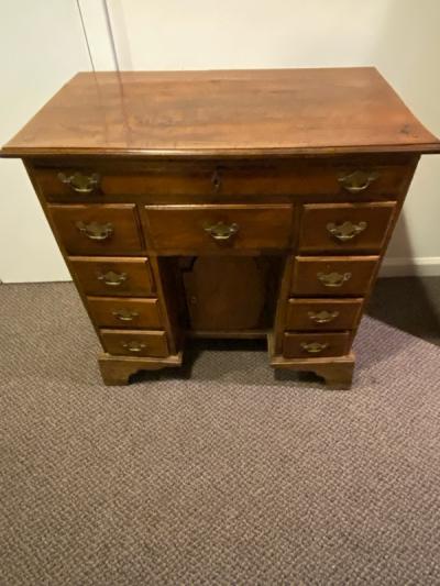 19TH CENTURY DIMINUTIVE CAPTAINS DESK WITH BRASS HARDWARE