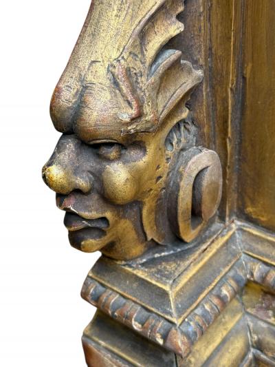 19TH CENTURY ELABORATE GILT FANTASTICAL CARVED ALLEGORICAL ITALIAN TALL CABINET