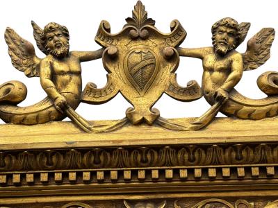 19TH CENTURY ELABORATE GILT FANTASTICAL CARVED ALLEGORICAL ITALIAN TALL CABINET