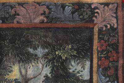 19TH CENTURY FRENCH TOILE PEINTE PAINTED CANVAS 