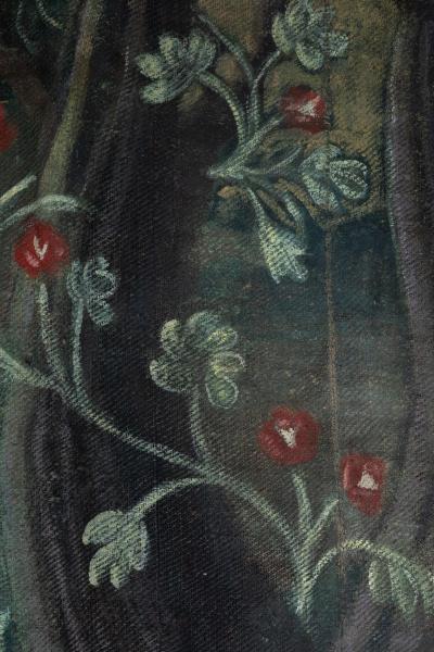 19TH CENTURY FRENCH TOILE PEINTE PAINTED CANVAS 