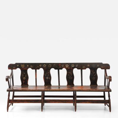 19TH CENTURY PAINTED WOODEN BENCH