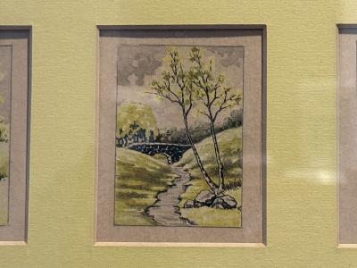 19TH CENTURY TRIO OF MINATURE LANDSCAPE WATERCOLORS