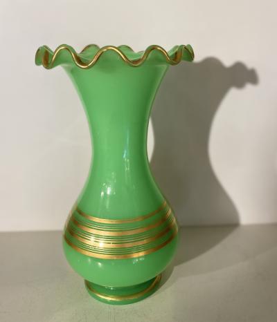 19Th Century French Opaline Uranium Glass Vase