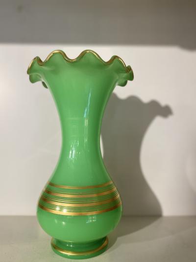 19Th Century French Opaline Uranium Glass Vase