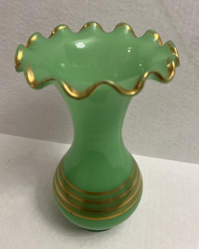 19Th Century French Opaline Uranium Glass Vase