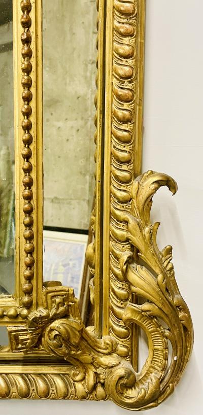 19Th Century Louis XVI Style Console Wall Mirror Gilt Wood 