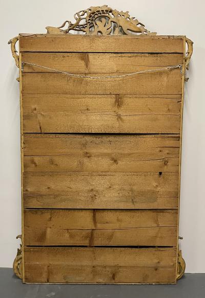 19Th Century Louis XVI Style Console Wall Mirror Gilt Wood 