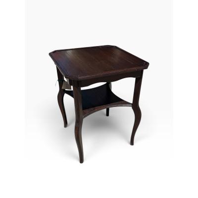 19c Style Ebonized Italian Walnut Two Tier Side Table or Nightstand