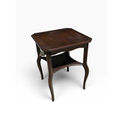 19c Style Ebonized Italian Walnut Two Tier Side Table or Nightstand