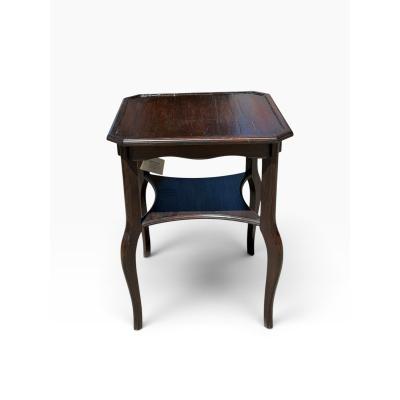 19c Style Ebonized Italian Walnut Two Tier Side Table or Nightstand