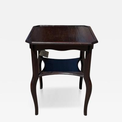 19c Style Ebonized Italian Walnut Two Tier Side Table or Nightstand