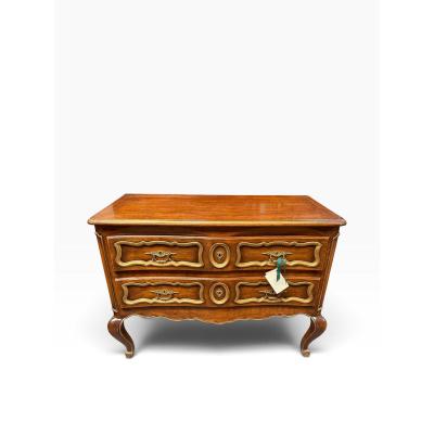 19c Style Italian Gilded Walnut Chest of Drawers Commode