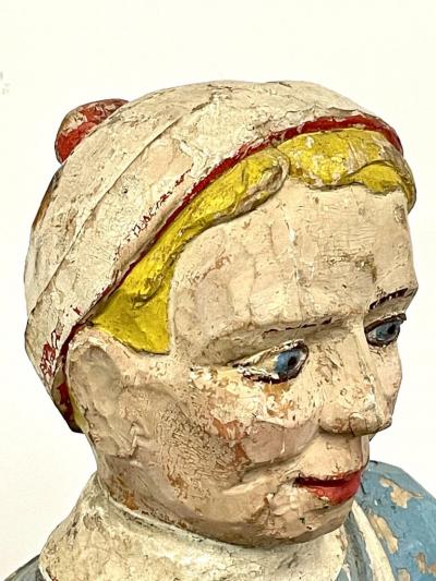 19th 20th C American Wood Lifesize Figure Skier Original Paint Olympian