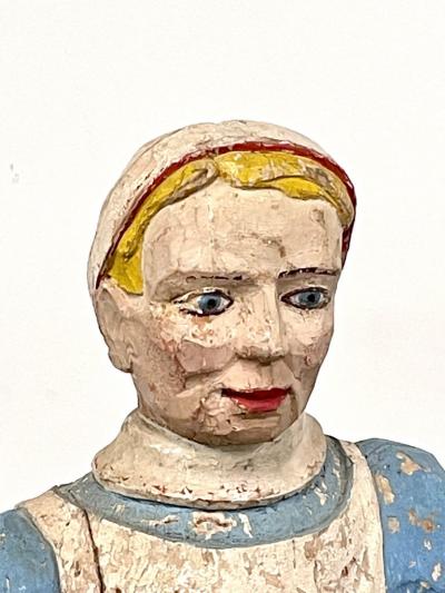 19th 20th C American Wood Lifesize Figure Skier Original Paint Olympian