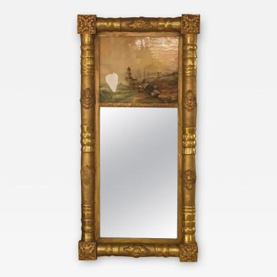 19th 20th Century Federal Style Crest Mirror