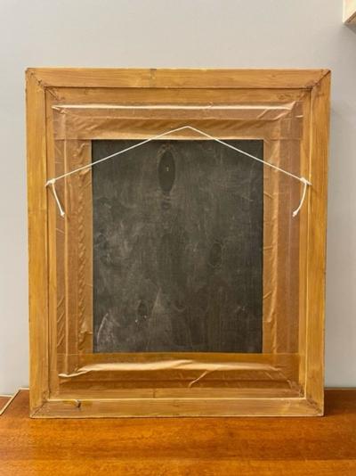 19th 20th Century Oil Painting of Kittens in a Basket at Feeding Time