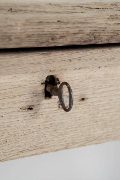 19th C Bleached Wood Drapers Table or Console