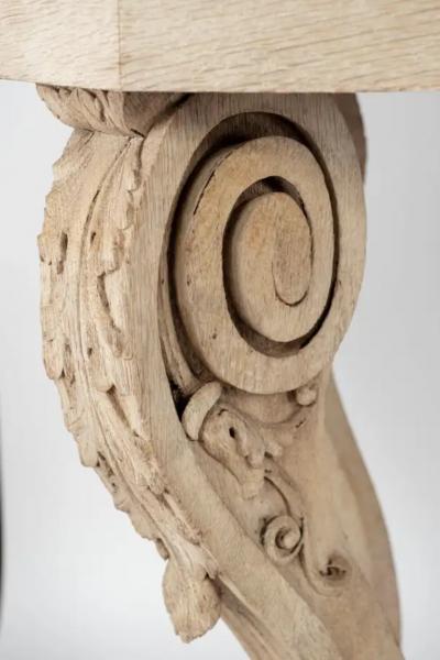 19th C Bleached Wood Drapers Table or Console