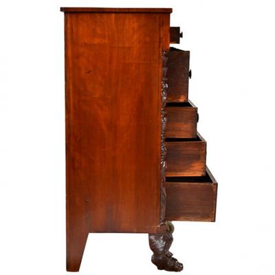 19th C Empire Chest of Drawers Cuban Mahogany Philadelphia