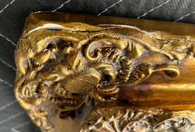 19th C French Neoclassical Beveled Trumeau Mirror Cherub Bas Relief Panel