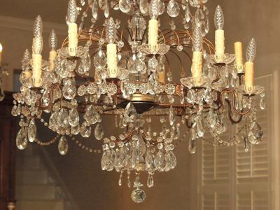 19th C Italian Directoire 18 Lite Chandelier