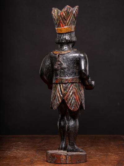19th C Oakwood Counter top Cigar store Indian statue Netherlands 