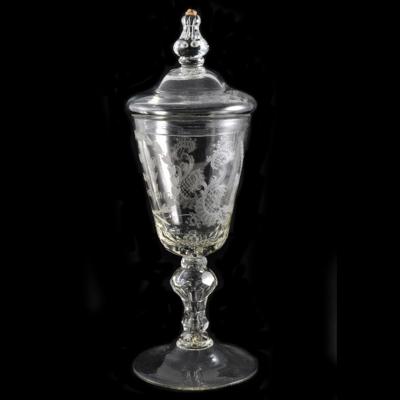 19th C Presentation Ingraved Pokal Viva Mu Laeti Dum Fata Sinunt 