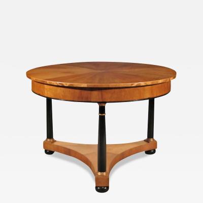 19th C Style Biedermeier Fruitwood Ebony Empire Center Table