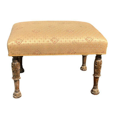 19th C Style Carved Italian Stool Bench Ottoman