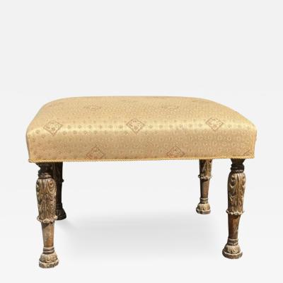 19th C Style Carved Italian Stool Bench Ottoman